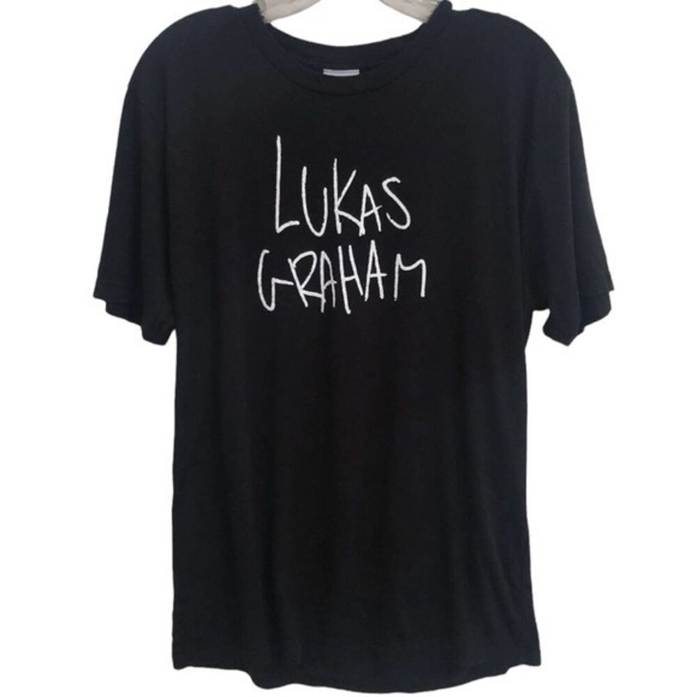 Lukas Graham Black short sleeve T-shirt logo spell out large UNISEX - Picture 2 of 5